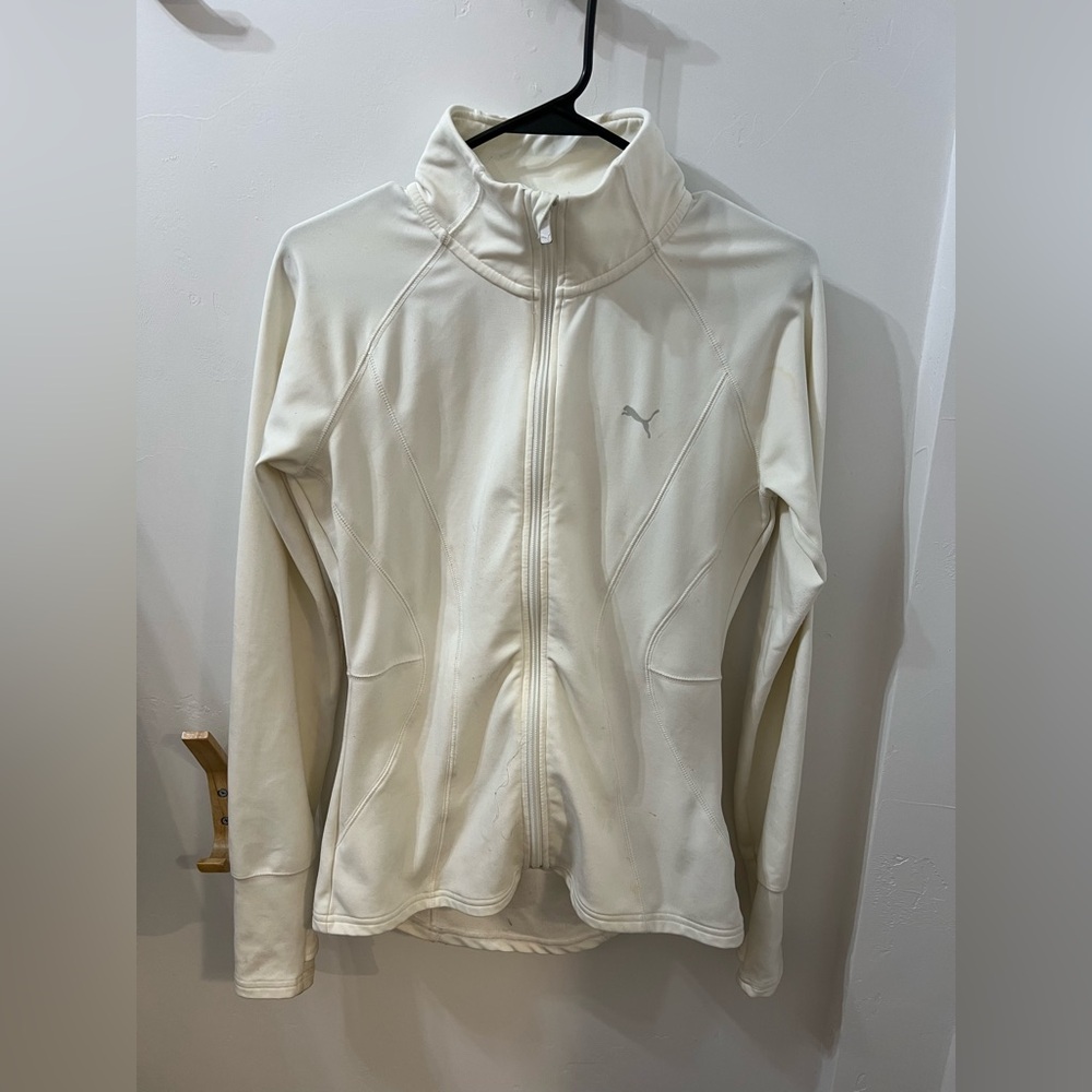 Women’s Puma White Full Zip DryCELL Running Performance Jacket